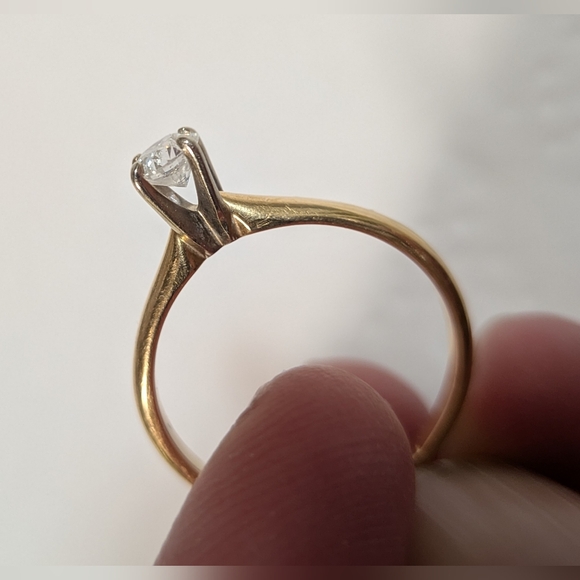 Vintage Magic Glo 14k Diamond Solitaire Ring Size 6.75 - Picture 5 of 11